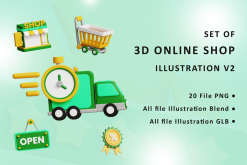 Set of 3D Online Shop Illustration V2
