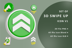 Set of 3D Swipe Up Icon V2