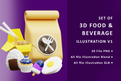 Set of 3D Food & Beverage V1