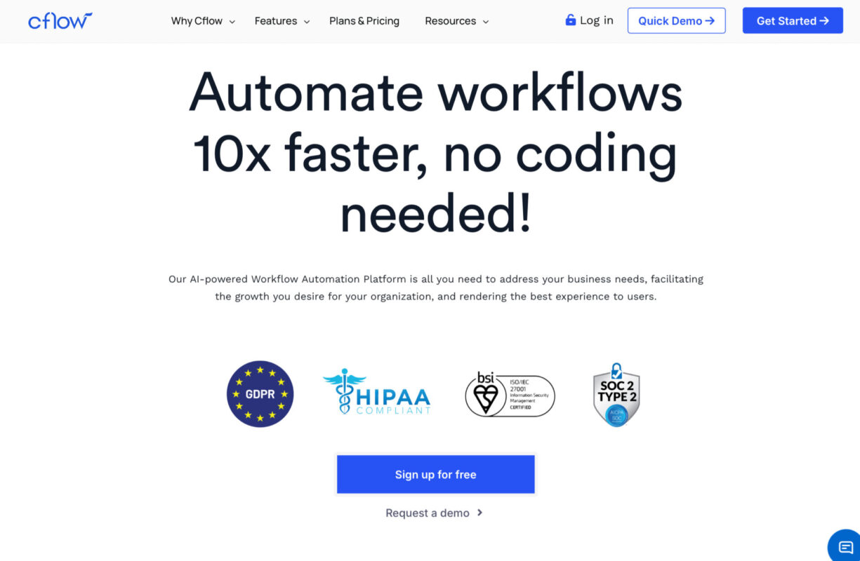 Cflow homepage 