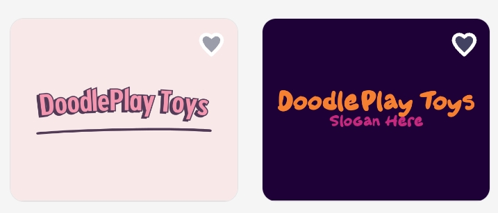 26. Generate a playful children’s toy logotype with doodle-style look, bright colors, and rounded lettering.