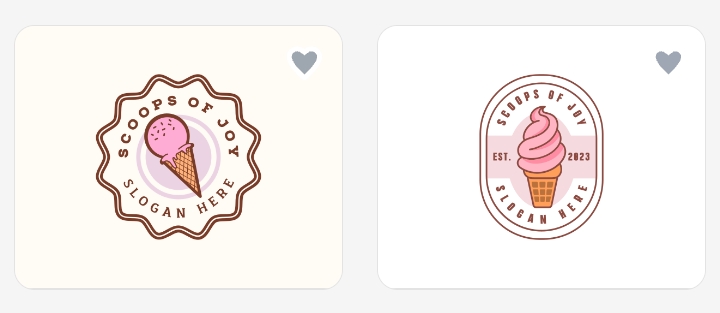 32. Develop a playful ice cream shop logotype featuring melting scoops, pastel shades, and sleek lettering.