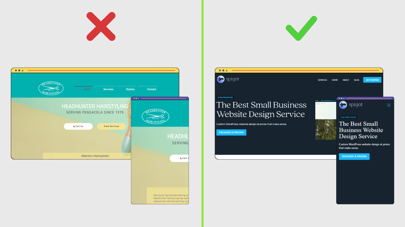 Non-responsive vs responsive design
