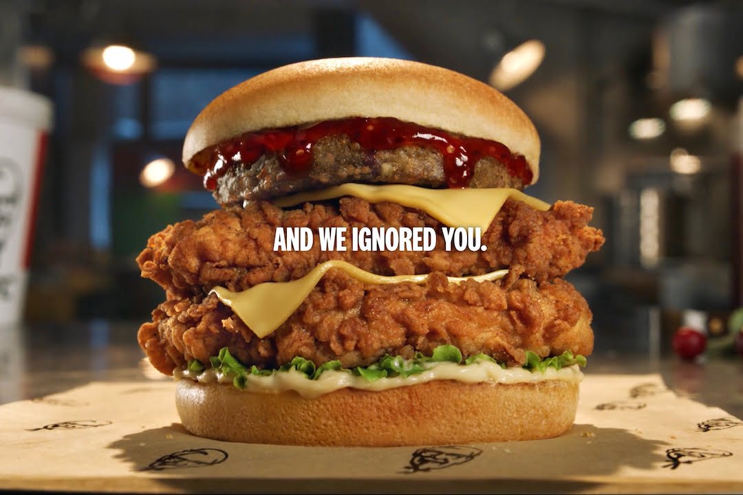 KFC Christmas campaign sandwich display