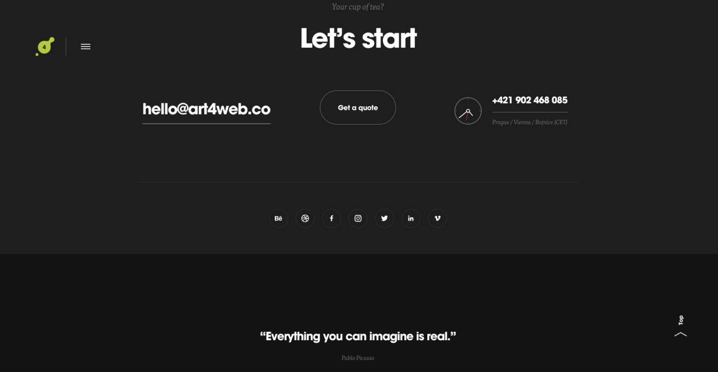 Creative footer with dynamic layout 
