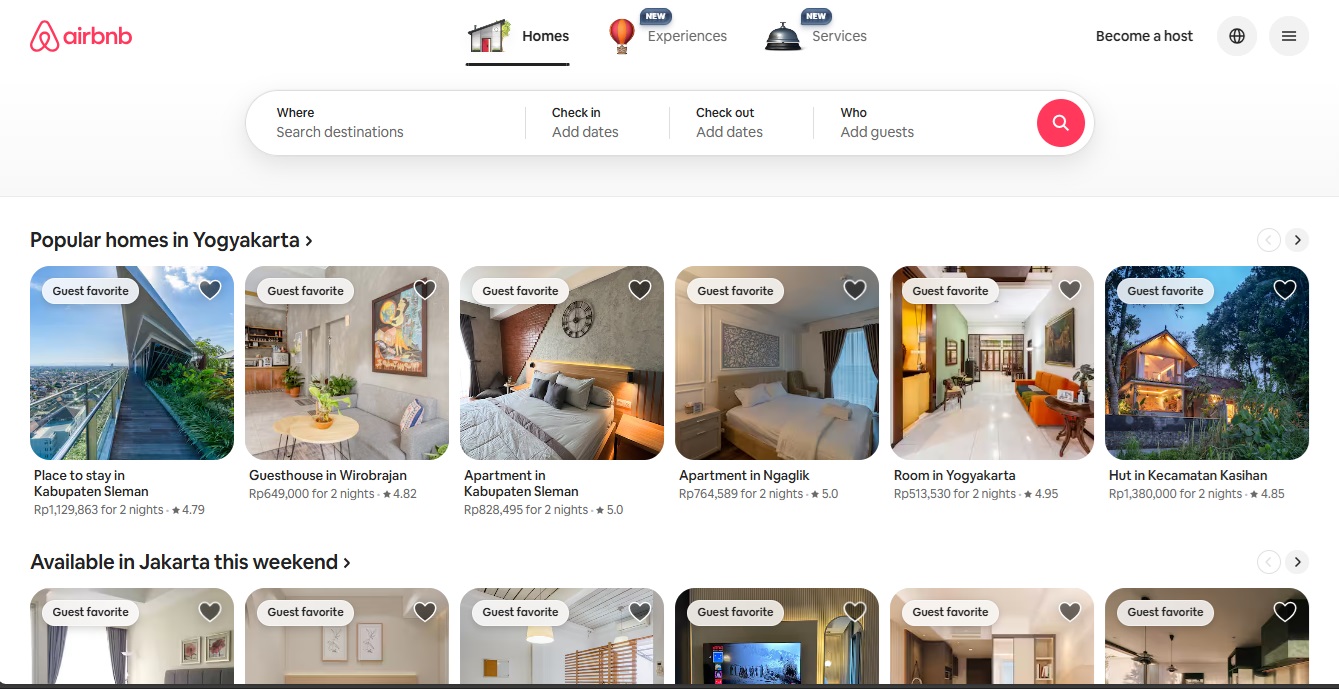 Airbnb interface | Source: Airbnb