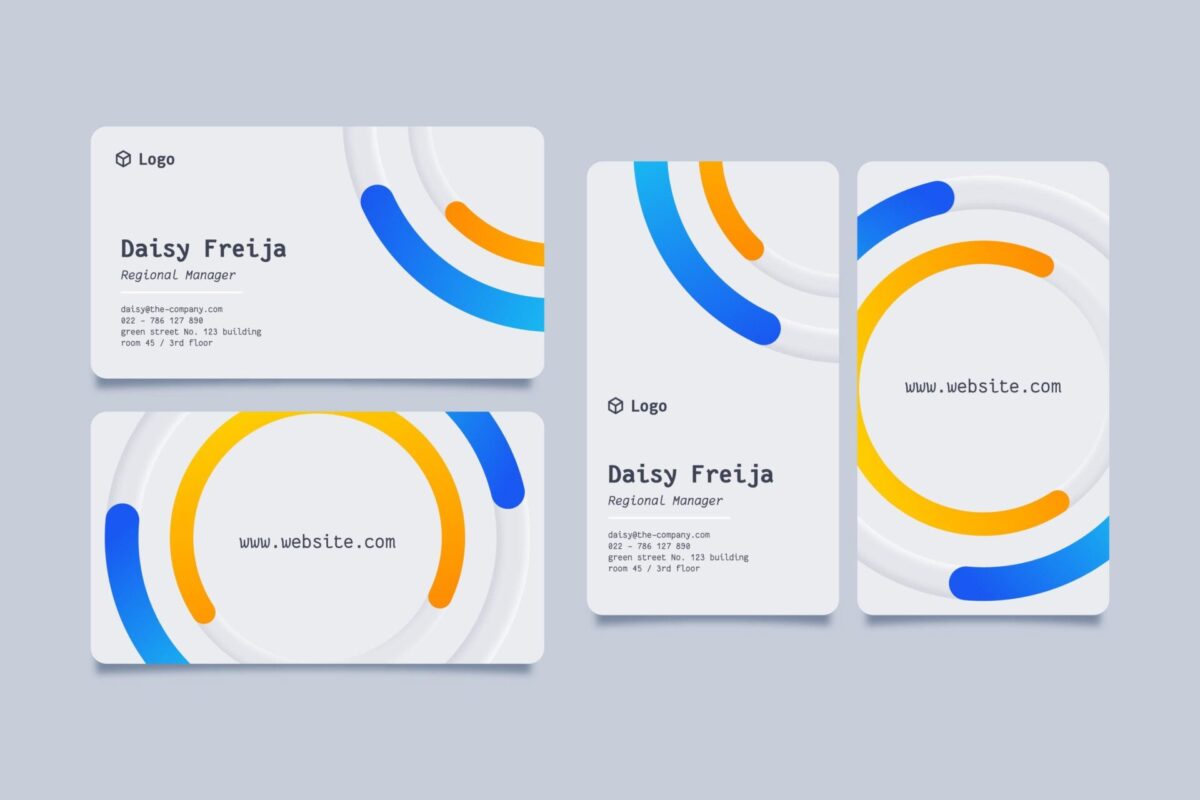 Example of effective business card layout structure (Source: Freepik)